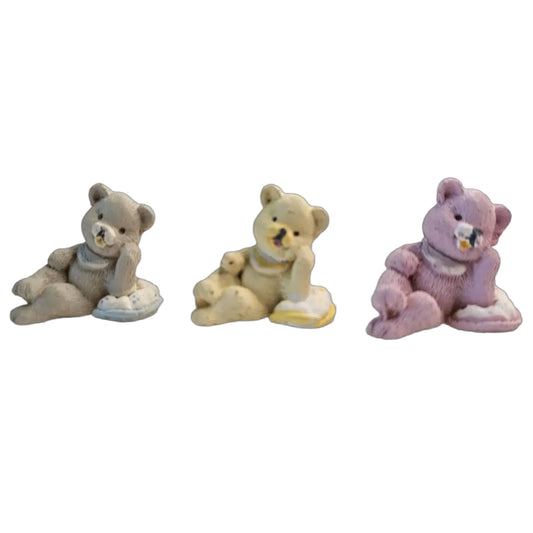 Mini 3D Vintage Bear on Pillow (10 pcs)