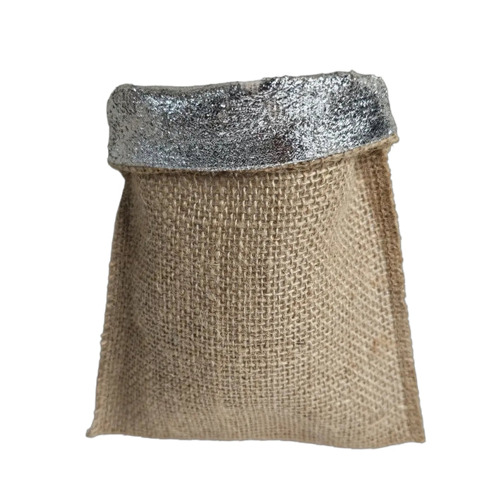 Jute Pouches with Metallic Interior