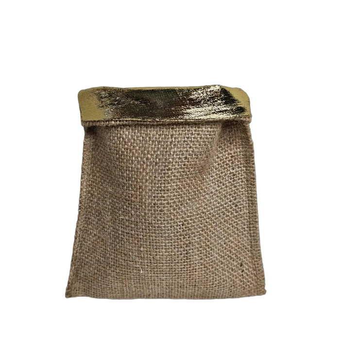 Jute Pouches with Metallic Interior