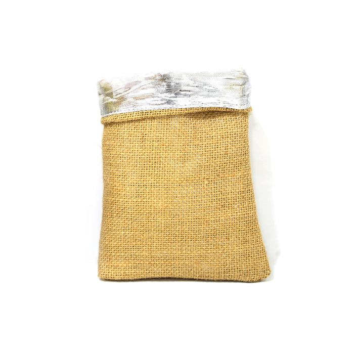 Jute Pouches with Metallic Interior