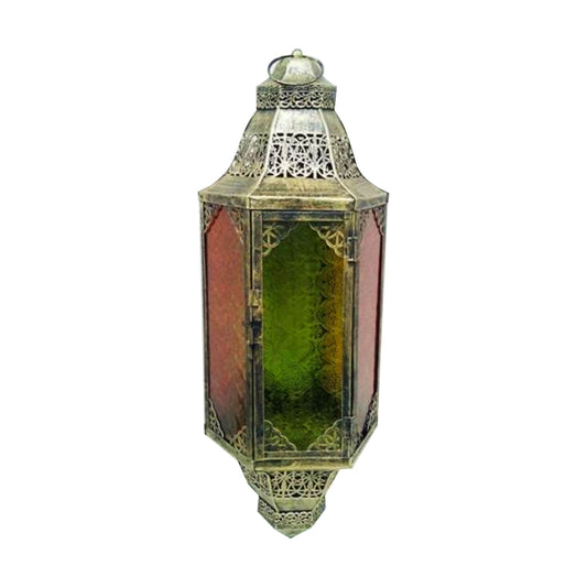 Colored Glass Hanging Lantern