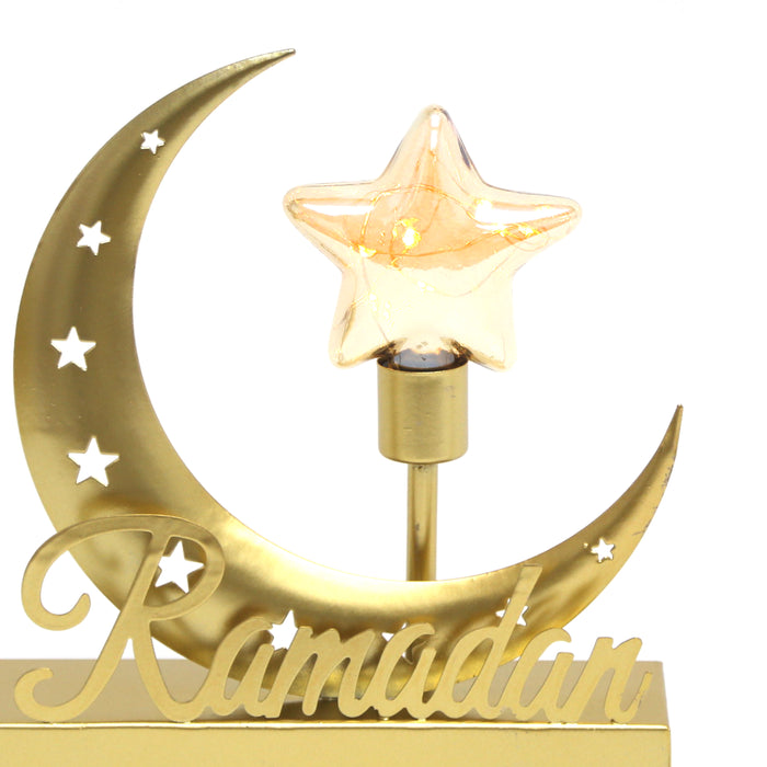 Ramadan Sign with a Crescent and LED Star